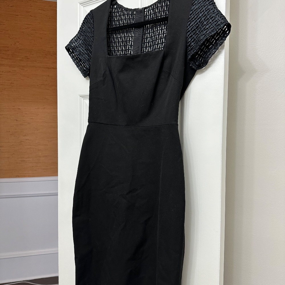 Roland Mouret for Banana Republic Short-sleeved Black Bodycon Dress Sz 6